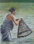 7. Fishing by a tribal woman